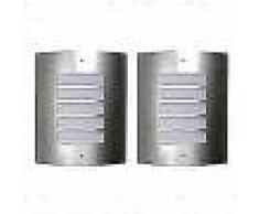VidaXL 2 Apliques de exterior, lámparas de pared de acero inoxidable