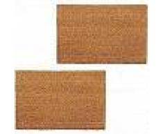 VidaXL Felpudo de fibra de coco color natural 2 unidades 17mm 40x60cm