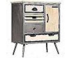 VidaXL Aparador de madera de mango maciza y acero 65x33x76 cm