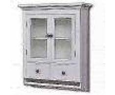 VidaXL Armario de cocina de pared de madera y puerta de vidrio blanco