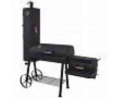 vidaXL Barbacoa ahumador fuerte de carbón estante inferior negro XXL