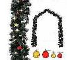 VidaXL Guirnalda de Navidad decorada con bolas y luces LED 5 m