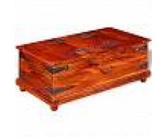 VidaXL Baúl de almacenamiento madera maciza de sheesham 90x50x35 cm