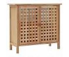 VidaXL Mueble de lavabo madera maciza de nogal 66x29x61 cm