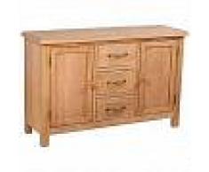 VidaXL Aparador grande con 3 cajones 110x33,5x70 cm roble