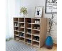 vidaXL Zapatero de madera aglomerada 92x33x67,5 cm color roble