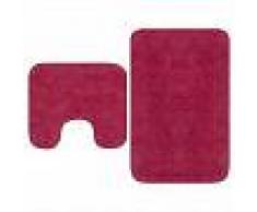VidaXL Conjunto de alfombrillas de baño de tela 2 piezas fucsia