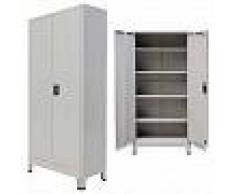 VidaXL Armario de oficina con 2 puertas acero 90x40x180 cm gris