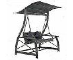 VidaXL Columpio de jardín de ratán sintético gris 167x130x178 cm