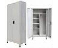 VidaXL Armario de almacenaje con 2 puertas de acero 90x40x180 cm gris