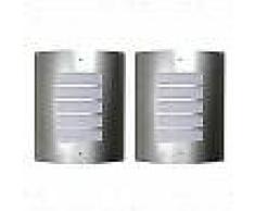 VidaXL 2 Apliques de exterior, lámparas de pared de acero inoxidable