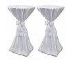 VidaXL 2 manteles blancos de 80 cm con lazo