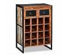 VidaXL Botellero para 16 botellas de madera maciza reciclada