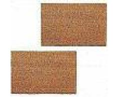 VidaXL Felpudo de fibra de coco color natural 2 unidades 17mm 40x60cm