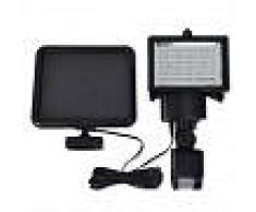 VidaXL Lámpara solar foco de LED de exterior con sensor, negra