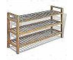 VidaXL Zapatero con 3 estantes roble macizo 100x27x59,5 cm