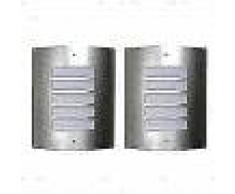 VidaXL 2 Apliques de exterior, lámparas de pared de acero inoxidable