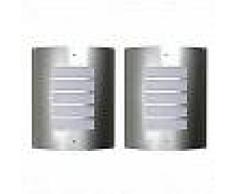 VidaXL 2 Apliques de exterior, lámparas de pared de acero inoxidable