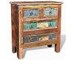 VidaXL Mueble aparador de madera maciza reciclada con 4 cajones