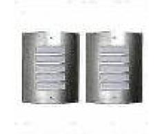 VidaXL 2 Apliques de exterior, lámparas de pared de acero inoxidable