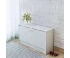 VidaXL Banco zapatero 80x24x45 cm blanco