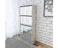 VidaXL Mueble zapatero 4 cajones con espejo blanco 63x17x134 cm