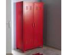LA REDOUTE INTERIEURS Armario ropero, metal, 2 puertas, Hiba ROJO