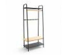 LA REDOUTE INTERIEURS Armario colgador de madera y metal ESTIVAR NEGRO