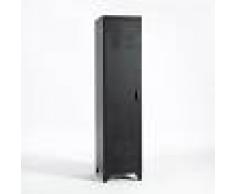 LA REDOUTE INTERIEURS Armario vestuario americano de una puerta de metal Hiba NEGRO
