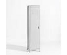 LA REDOUTE INTERIEURS Armario vestuario americano de una puerta de metal Hiba BLANCO