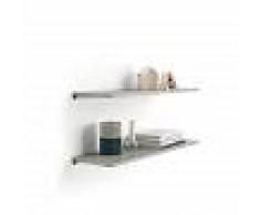Mobili Fiver Par de estantes 80x25 cm con soporte de aluminio, color cemento