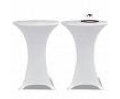 vidaXL 2 Manteles blancos ajustados para mesa de pie - 60 cm diámetro