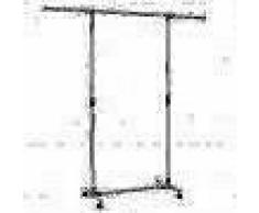VidaXL Perchero ajustable acero inoxidable 165x44x150 cm plateado