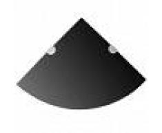vidaXL Estante de esquina con soportes cromados vidrio negro 25x25 cm
