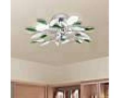 VidaXL Lámpara de techo con brazos de cristal hojas blanco y morado