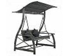 VidaXL Columpio de jardín de ratán sintético gris 167x130x178 cm