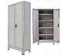 VidaXL Armario de oficina con 2 puertas acero 90x40x180 cm gris