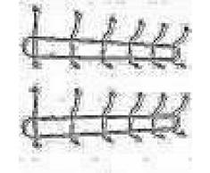 VidaXL Percheros de pared con 12 ganchos 2 unidades