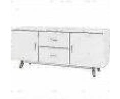 VidaXL Aparador de MDF blanco con brillo 160x40x70 cm