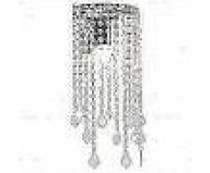 VidaXL Lámpara de pared con cuentas cristal plateado rectangular E14