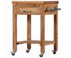 vidaXL Carrito de cocina de madera maciza de acacia 58x58x89 cm