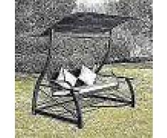 VidaXL Columpio de jardín negro 167x130x178 cm poli ratán