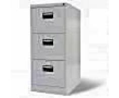 VidaXL Armario archivador 3 cajones 102,5 cm acero gris