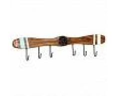 VidaXL Perchero de pared 6 ganchos madera maciza sheesham 108x6x19 cm