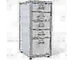 VidaXL Armario archivador de metal colgante 5 cajones gris