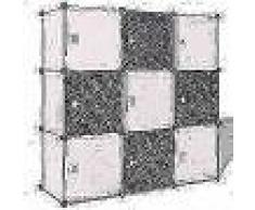 VidaXL Armario cubo organizador con 9 compartimentos negro y blanco