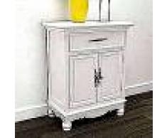 VidaXL Gabinete de madera con 2 puertas y un cajón blanco