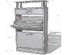 VidaXL Mueble zapatero con cajón y estante superior de vidrio blanco