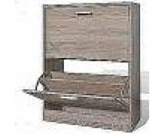 VidaXL Mueble zapatero color roble con 2 compartimentos