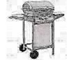 VidaXL Barbacoa portátil de gas con 2 zonas plateada acero inoxidable